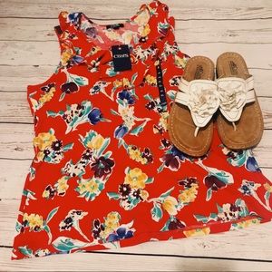 Chaps NWT floral sleeveless blouse